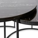 Set of 2 Luxe Coffee Table Round Marble Nesting Side Coffee Table