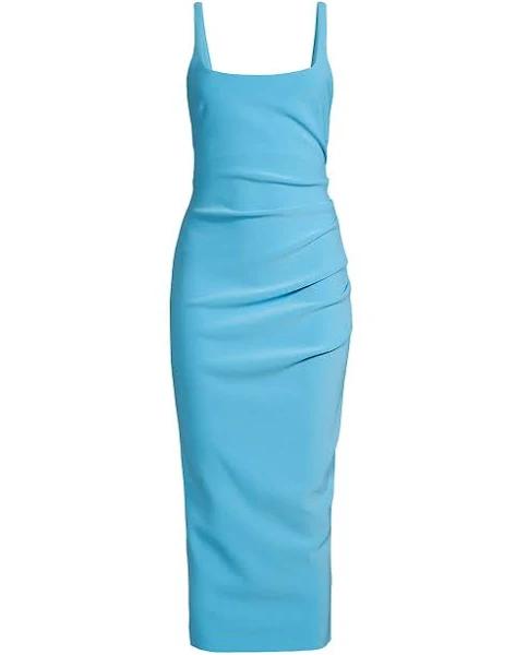 Karina Tuck Midi Dress - Topaz Blue Size 10 | Bec + Bridge