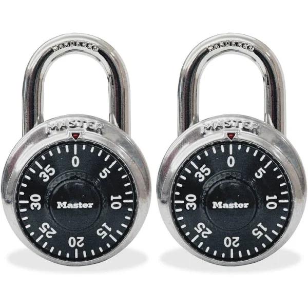 Master Lock 1500T 2 Pack Black Combination Padlocks