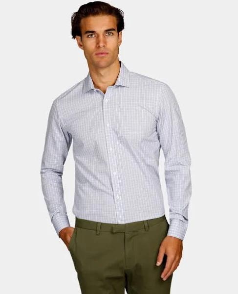 Textured Check Reg Fit Business Shirt 44