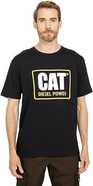 Caterpillar Men's Big & Tall Cat Diesel Power Short Sleeve Classic Fit Tee - Black - XS