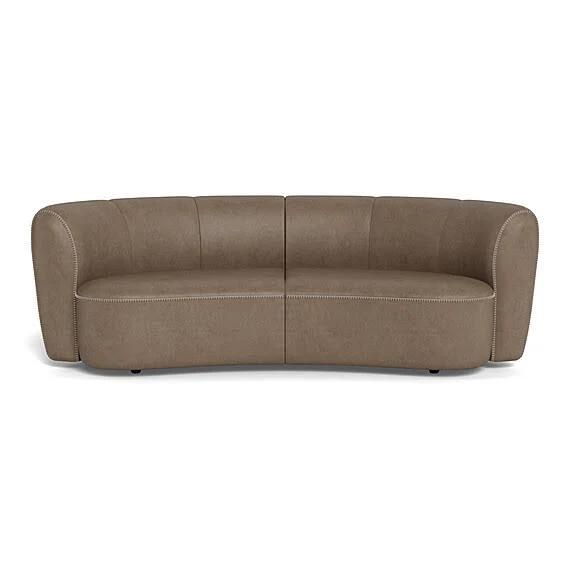 Lune Leather Modular Sofa Stone Grey by Freedom, 100% Leather FF