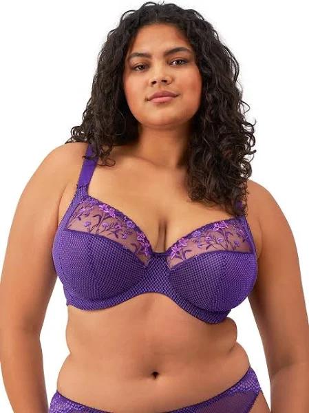 Elomi Charley Underwire Plunge Bra in Iris, Size 12G