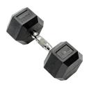 York 12.5kg Rubber Hex Dumbbell