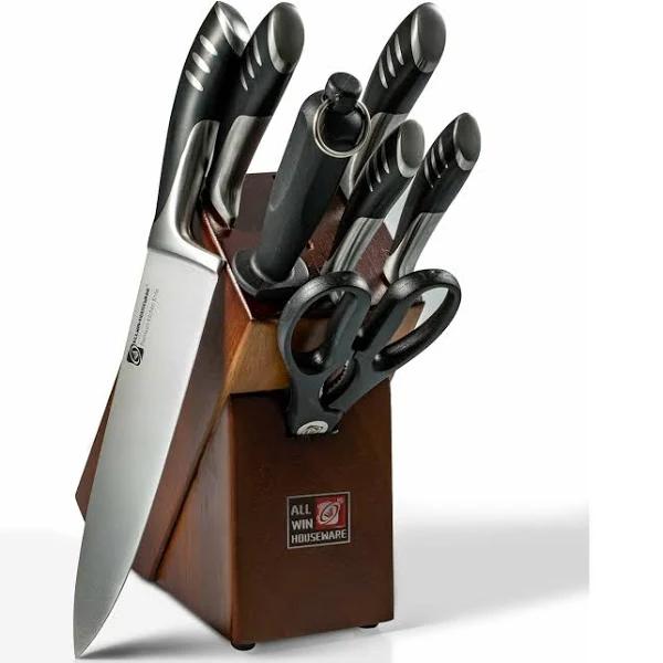 Premium 8-piece German Kitchen Knife Set With Wood Block