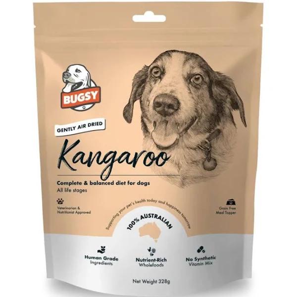 BUGSY'S - Complete & Balanced Air Dried Kangaroo Dog Food - 328g