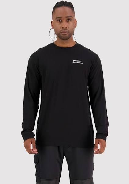 Mons Royale Icon Merino Air-Con LS Mens T-shirt- Alu Black - XXL