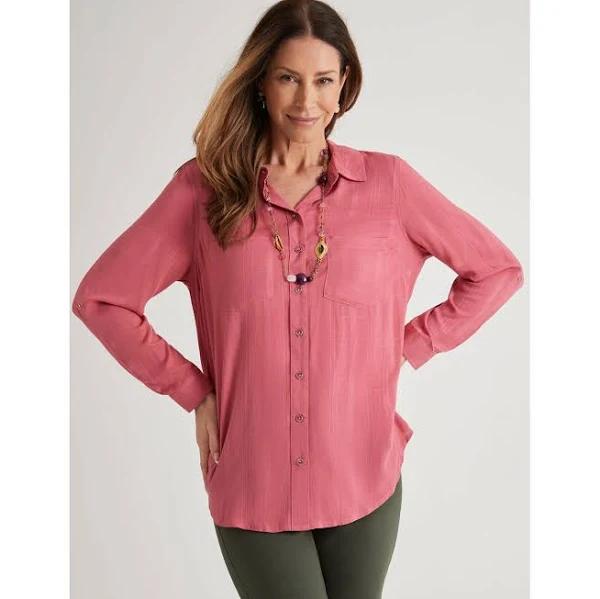 Millers - Womens Tops - 3/4 Roll Sleeve Self Check Shirt