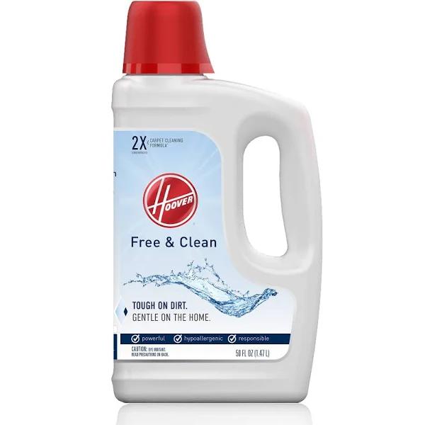 Hoover Free & Clean Deep Cleaning Carpet Shampoo Concentrated Machine Cleaner Solution 50oz Hypoallergenic Formula AH30952 White 50 fl oz