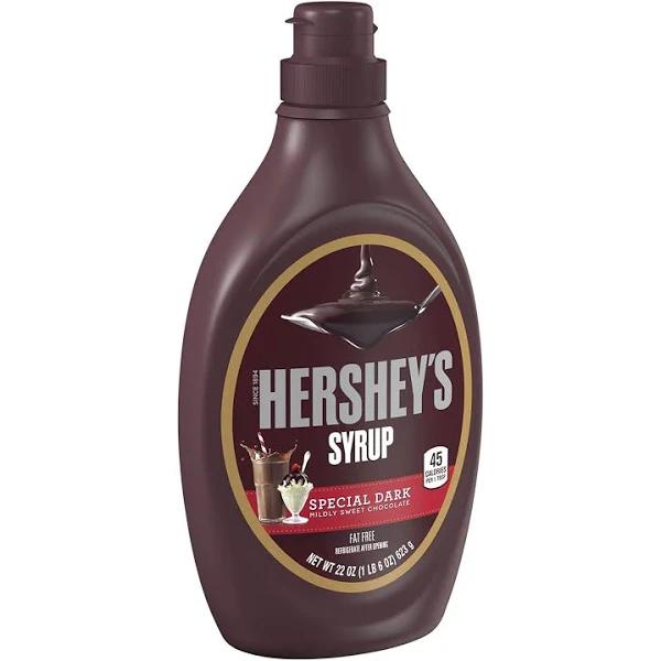 Hershey's Special Dark Mildly Sweet Chocolate Syrup Bottle, 22 oz