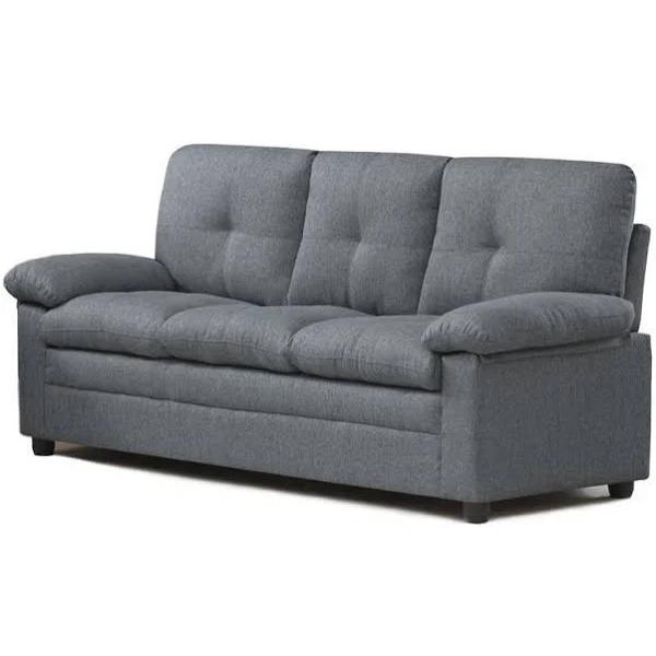 Foret 3 Seater Sofa Sectional Lounge Couch Furniture Modern Fabric Dark Grey - AfterPay & zipPay Available