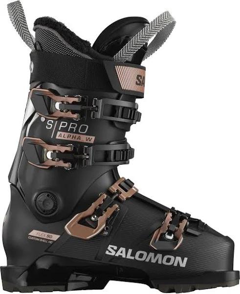 Salomon Women's S/PRO ALPHA 90 W Ski Boots, Black/Pink/Gold/MetallicSilver (23.5 Mondo)