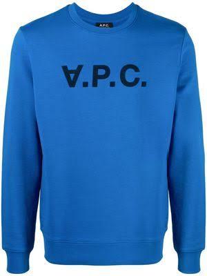 A.P.C VPC logo-print Cotton Sweatshirt - Blue