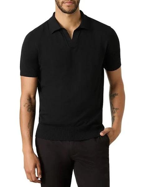 MJ Bale Dickie Knit Polo in Black, Size XXXL