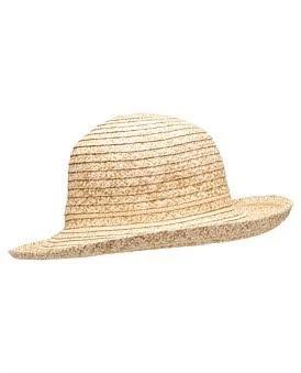 Milana Turn Up Brim Paper Bucket Hat in Natural Natural, Size One Size