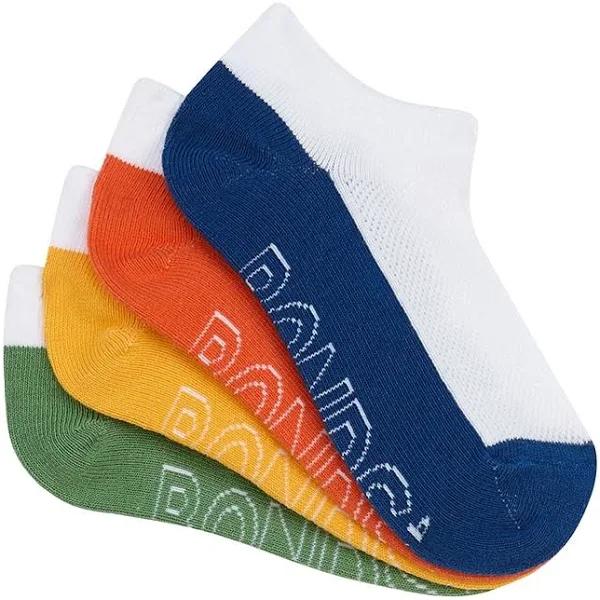 Bonds Kids Cotton Lightweight Low Cut 4 Pack Socks in White Mix Size: 5-7 Years, Aussie Cotton