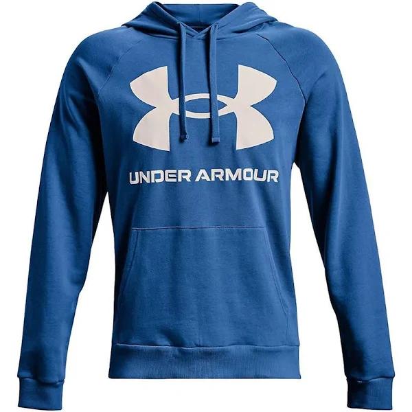 Under Armour Men's Rival Fleece Big Logo Hoodie (Victory Blue/Onyx White) M