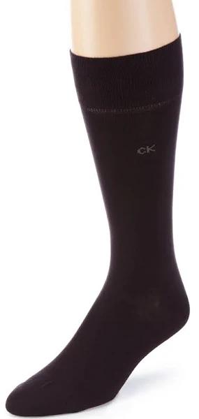 Calvin Klein Cotton Flat Knit 14" Gauge Business Sock Brown