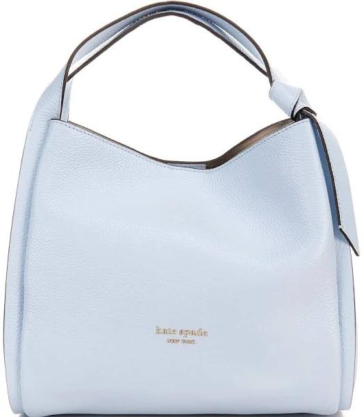 Kate Spade - Women's Blue Cross-body Bags - Knott Pebbled Leather Medium Crossbody Tote - Size One Size at The Iconic