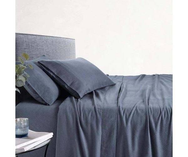 Amor 100% Cotton Thermal Soft Flannelette Sheet Set, Single / Charcoal