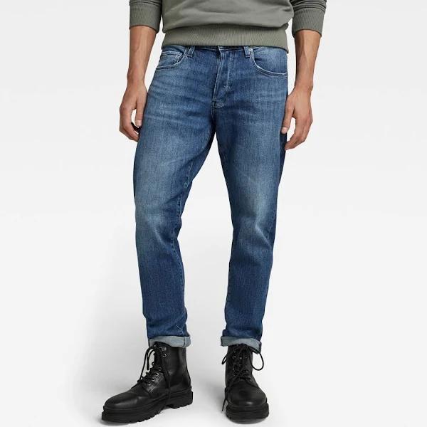 G-Star Raw 3301 Straight Tapered Jeans Medium Blue Men Size 28-32