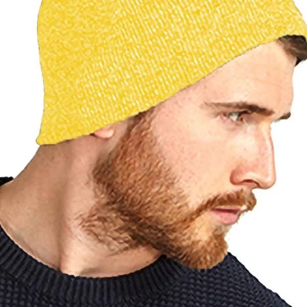 Beechfield Plain Basic Knitted Winter Beanie Hat Yellow One Size