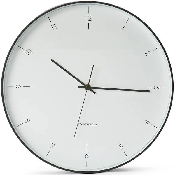 Country Road Della Large Clock - Black