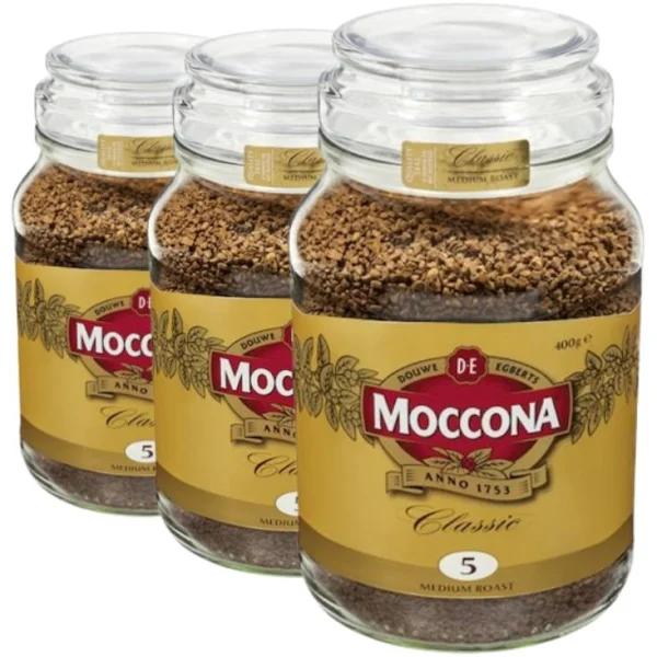 3 x Moccona Freeze Dried Instant Coffee Classic Medium Roast 400g