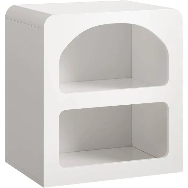 Oikiture Bedside Table Display Shelf Storage Cabinet Nightstand White