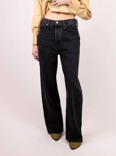 AGOLDE Black Low Slung Baggy Jeans