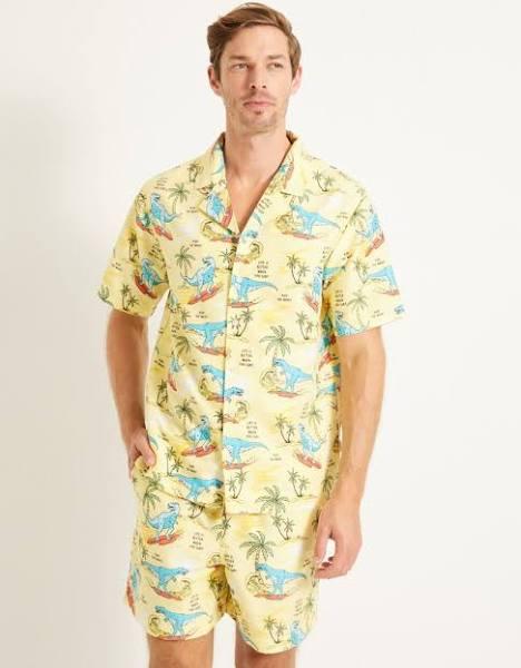 Rivers - Mens Pyjamas - Sleep Short Sleeve Novelty Print Shirt