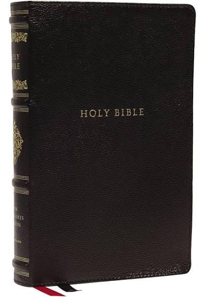 NKJV Personal Size Reference Bible Sovereign Collection Genuine Leather Black Red Letter Thumb Indexed Comfort Print