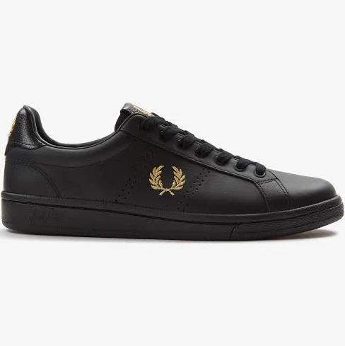 Fred Perry B721 Leather Sneakers in Black