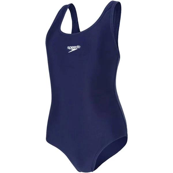 Speedo Girls Medalist One Piece Swimsuit (Navy) (11-12 Years)