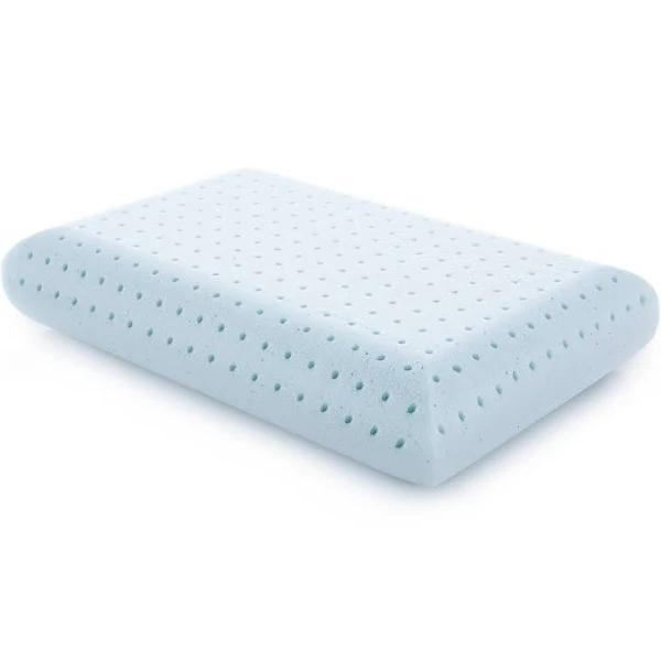 Weekender Ventilated Gel Memory Foam Pillow With Reversible Cooling Cover – Two-Sided For All-Season Comfort – Washable Cover - Queen, White