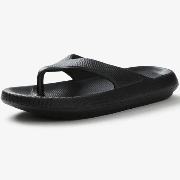 Rivers - Mens Summer Shoes - Black Thongs - Slides - Casual Lightweight Footwear - Thick Strap - Open Toe - Classic Design - Comfy Beach Fashion