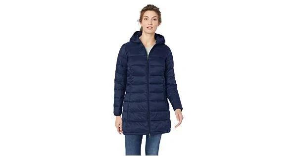 Amazon Essentials Women's Lightweight Long-Sleeve Full-Zip Water-resistant Packable Hooded Puffer Coat