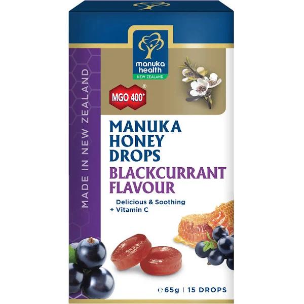 Manuka Health MGO 400+ Manuka Honey Drops Blackcurrant 65g