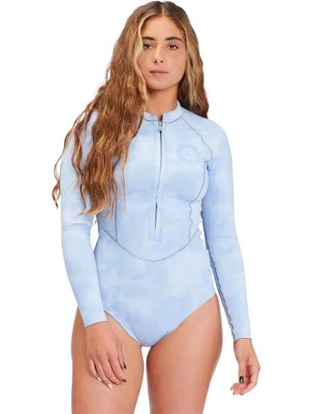 Billabong Womens Salty Dayz Light 1mm Front Zip Long Sleeve Spring Suit 4 / Blue