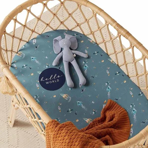 Snuggle Hunny - Rocket Organic Fitted Bassinet Sheet