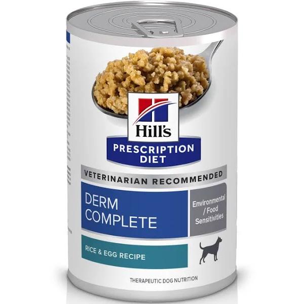 Hill's Prescription Diet Derm Complete Wet Dog Food - 12 x 370g Cans (605725)