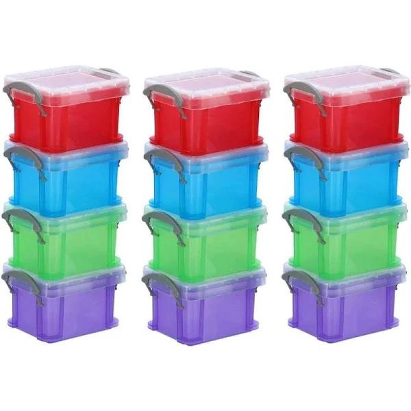 12pc Boxsweden 29cm Plastic Mini Stackable Storage Box Set/Holder Home Organiser