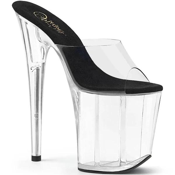 Pleaser FLAMINGO-801 Clear-Black/Clear Size 7