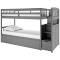 Flavia Timber Bunk Bed with Storage Staircase - Grey