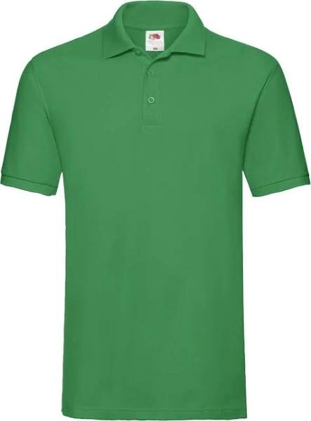 Fruit of The Loom Mens Premium Pique Polo Shirt Kelly Green L Cotton Mens Polo Shirt