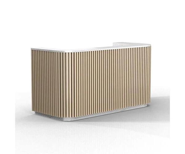 Halo Reception Desk 180cm - Oak & White