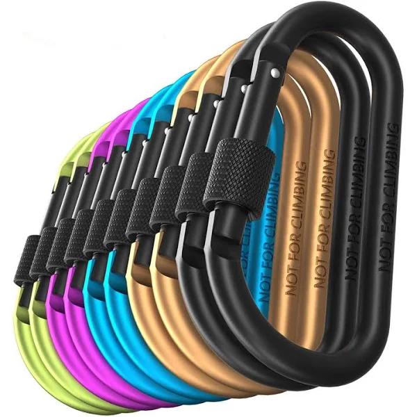 Carago Carabiner Clips with Screw Gate, Carabiners Hiking Clips with 7.5mm Diameter Aluminum Rod