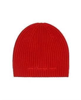 David Jones Mani Kaaga Moni 100% Cashmere 'Chicago' Beanie in Chilli Pepper