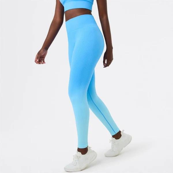 La Gear Women's Seamless Leggings - Ombre Blue - Size 14