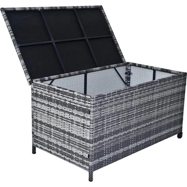 Outdoor PE Wicker Storage Box Garden 320L - Grey